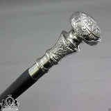 Aasiya Nautical Vintage Antique Walking Cane Wooden Walking Stick Silver Brass Handle Knob Gift