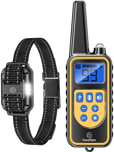 Electric Dog Training Collar with Remote 1640FT, E-Shock, Safe Training Modes, Rechargeable IP67 Waterproof Collars for 1 Dog (Black)