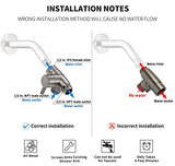 G-Promise Solid Metal Shower Arm Diverter for Hand Held Showerhead and Fixed Spray Head ∣ G 1/2 3-Way Bathroom Universal Shower System Replacement Part