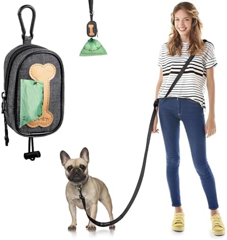 Hands Free Dog Leash,8.2ft Multifunctional Crossbody Rope,Hands Free Cute Dog Poop Bag Dispenser for Leash