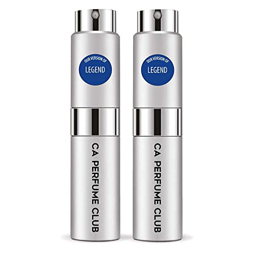 CA Perfume Impression of M.Blanc Legend For Men Replica Version Fragrance Dupes Concentrated Long Lasting Eau de Parfum Spray Refillable Atomizer Bottle 0.27 Fl Oz-X2
