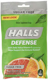 Halls Defense Sugar-Free Vitamin C Citrus 25 Drops/Pack (Pack of 6)
