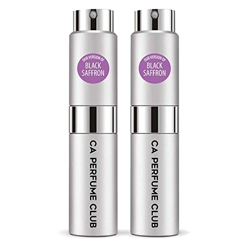 CA Perfume Impression of Black Saffron For Women & Men Replica Version Fragrance Dupes Concentrated Long Lasting Eau de Parfum Spray Refillable Atomizer Bottle 0.27 Fl Oz-X2