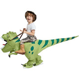 One Casa Inflatable Dinosaur Costume Riding T Rex Air Blow up Funny Fancy Dress Party Halloween Costume for Kids 4-6 Yrs