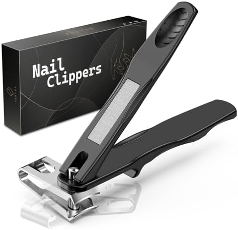 FERYES 360° Rotating Nail Clippers for Seniors, Long Handle Fingernail Clippers for Men and Women, Ergonomic EZ Grip Toenail Clippers for Thick Nails