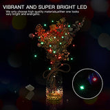 Brightown 12 Pack Led Fairy Lights Battery Operated String Lights Waterproof Silver Wire 7 Feet 20 Led Firefly Starry Moon Lights for DIY Wedding Party Bedroom Patio Christmas (12 Pack, Red & Green)