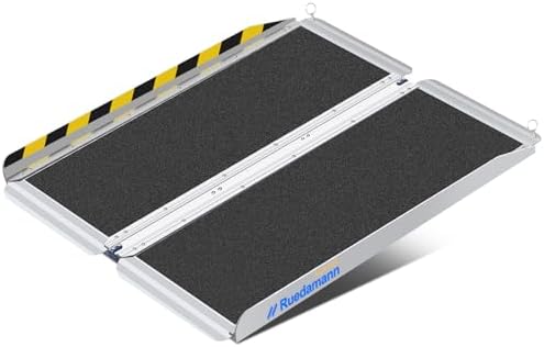 Ruedamann 3FT Wheelchair Ramp, Portable Wheelchair Ramp for Home Entrance, 30-1/4" Wider Design, Non-Slip Aluminum Folding Ramps for Wheelchairs, Strollers, Scooters, Stairs, Curbs, Doorways