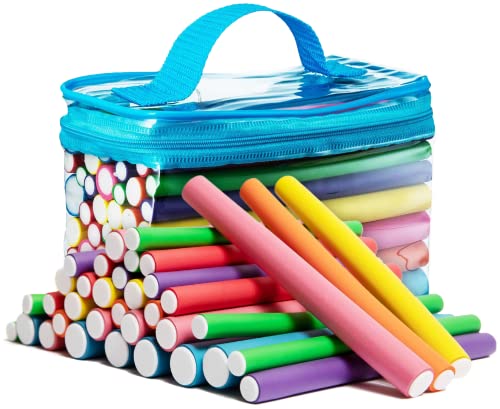 Salon Heatless Flexible Hair Rollers Curlers 42-pack 7" Soft Foam Flexi Twist Curling Rods for Short Long Hair