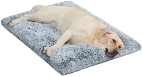 XL Dog Bed Crate Pad Mat for Cages Washable Bed for Extra Large Size Dog Soft Kennel Pad Anti-Slip Pet Bed,42" x 27",Grey