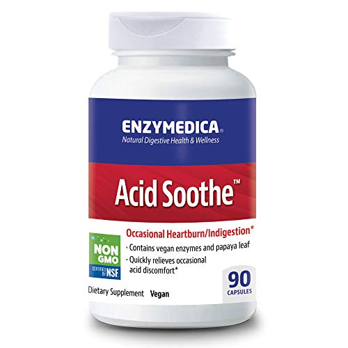 Enzymedica, Acid Soothe, Support for Occasional Heartburn, 3-in-1 Formula with Enzymes & Soothing Herbs, 90 Count (FFP)