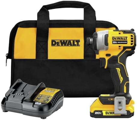 Dewalt DCF809D1 20V MAX ATOMIC Brushless Compact Lithium-Ion 1/4 in. Cordless Impact Drill Driver Kit (2 Ah)