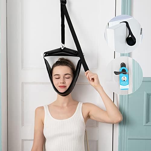 Neck Stretcher Cervical Traction Device for Home Use - Over The Door Cervical Neck Traction Device for Decompression Home Physical Therapy, Portable Neck Traction Device for Neck Pain