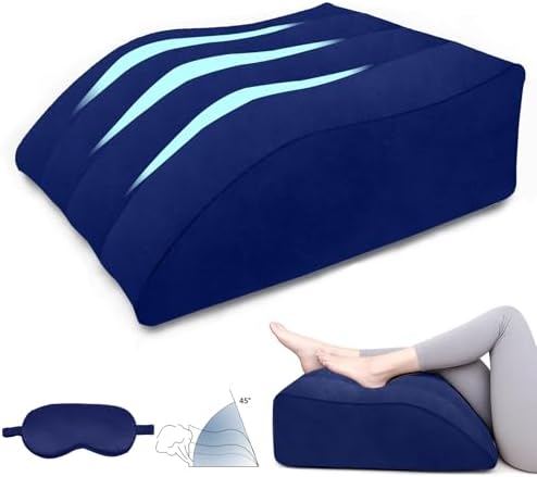 Inflatable Leg Pillow for After Surgery – Leg Elevation Pillow for Side Sleeping,Swelling & Circulation,Portable Wedge Pillow for Leg Support,Travel,Recovery,Knee Surgery,Back Pain & Everyday Comfort