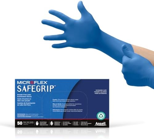 Ansell Microflex SafeGrip SG-375 Extra Thick Disposable Latex Gloves