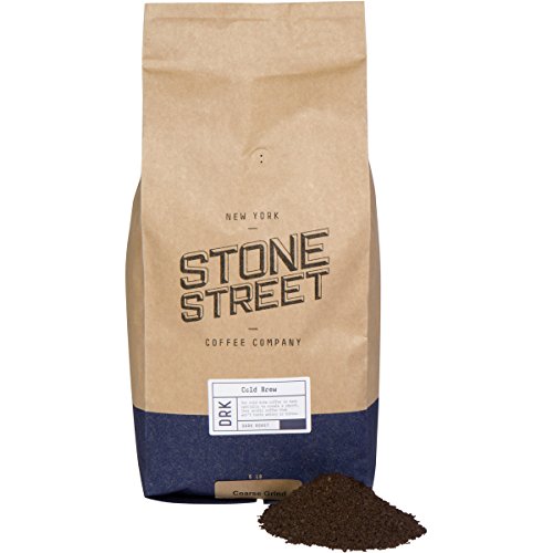 Stone Street Cold Brew Coffee, Strong & Smooth Blend, Low Acid, 100% Arabica, Gourmet Coffee, Coarse Ground, Dark Roast, Colombian Single Origin, 5 LB