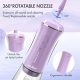 350ML Water Dental Picks for Teeth Cleaning and Flossing, Water Flosser Electric Cordless, 5 Modes 9 Jet Tips, Portable Water Dental Flosser for Daily Oral Care, Oral Irrigator Gifts for Women Men