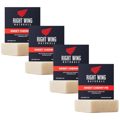 Right Wing Naturals Bar Soap Gift Set for Men | Handcrafted Cold-Pressed Soap | Handmade Organic Soap for Men | Most Popular Flavors | Natural Scented Men’s Bar Soap| Pack of 4 Bars