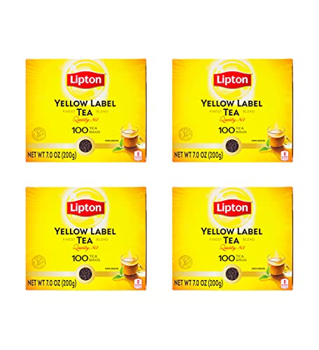 Lipton Yellow Label Tea, 100 Tea Bags (Pack of 4)