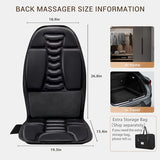 comrelax Back Massage Chair Pad, Deep Tissue Vibration Seat Massage Cushion, 2 Levels Cooling or Heat Back Massage for Muscle Fatigue Stress Relief