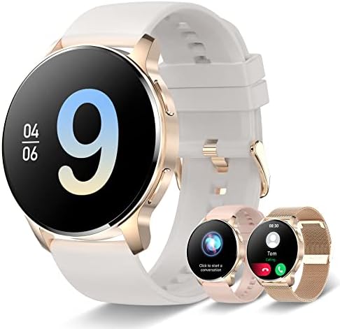 Iaret Smart Watch for Women (Answer/Make Call), Fitness Tracker for Android and iOS Phones Waterproof Smartwatch with 1.32" HD Full Touch Screen AI Voice Control Heart Rate Sleep Monitor Pedometer
