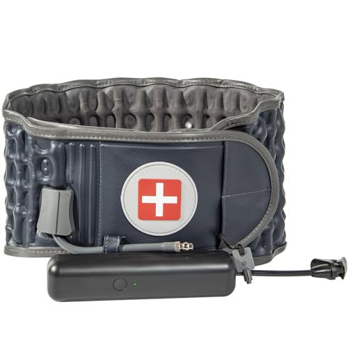 Decompression Back Belt with Electric Inflatable Pump -Lumbar Support Belt for Lower Back Pain Relief, Air Traction Device Fits Waist Size 29-49 Inches (Blue)