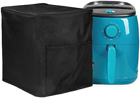 Crutello Air Fryer Cover with Storage Pockets for 5-6 Quart Fryers, Heavy Duty Cover For Air Fryer, Compatible with Cosori, Ninja, and Various Brands, Black