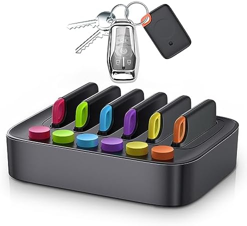 Key Finder Stick on Remote Finder Beeper 6 Pack RF Wireless TV Remote Control Finder, Key Finders Locator with Sound That Make Noise 90 dB Loud Beep Item Finder, Remote Tracker with Sound for Phone