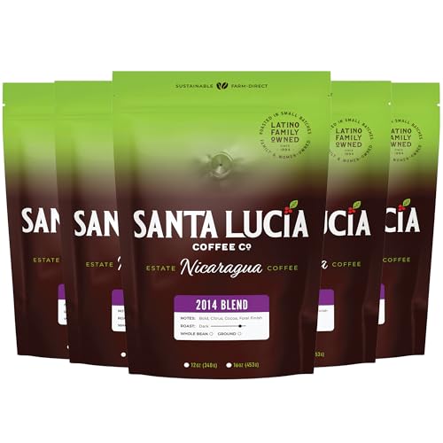 Specialty Volcanic Nicaraguan - 2014 Bold Dark Roast Coffee, Rich & Intense, Low Acid, 91 Point, SHG, Small Batch Roasted, Farm Direct, 100% Single-Origin | Santa Lucia | Ground, 5 Pounds (5-16oz)