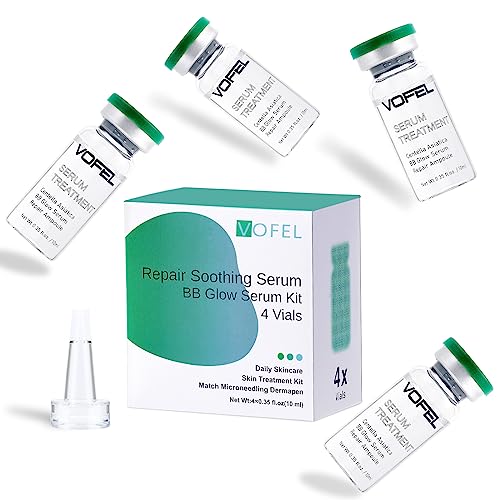 Centella Asiatica Serum for Face with Hyaluronic Acid Repair and Centella Serum for Face Moisturizer 0.35 oz 4 Vials Serum Ampoule Set (4pc repair kit)