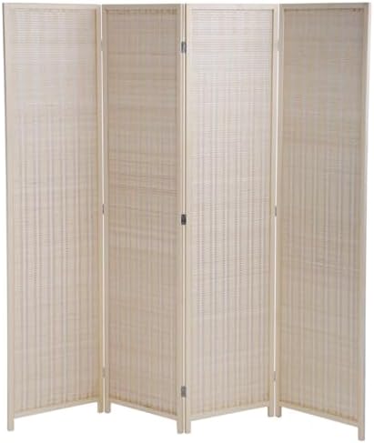 Room Divider 6ft 4-Panel Room Divider and Folding Privacy Screens, Wall Folding Privacy Screens, Bamboo Partition Room dividers for Home Office Studio Apartment (Natural)