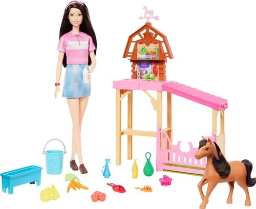 Barbie Toy Stable Playset with Fashion Doll, Small Pony & 10+ Accessories, Inspired Mysteries: The Great Horse Chase