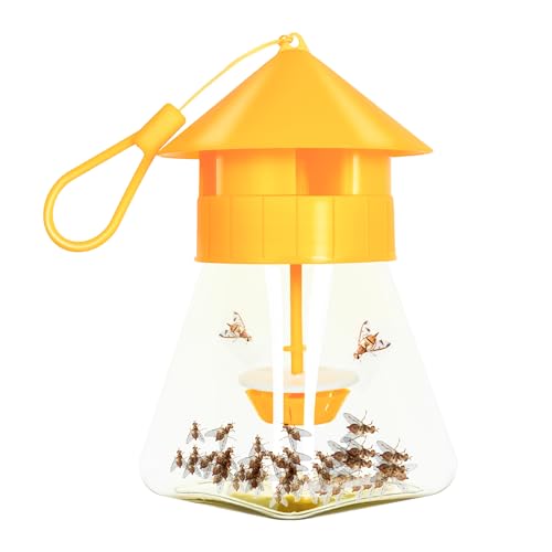 Simashts Reusable Fruit Fly Traps Outdoor Hanging with Fruit Fly Bait Trap Refill, Fly Killer Fruit Fly Catchers for Outdoor Vegetable Garden, Orchards (Not for Kitchen)