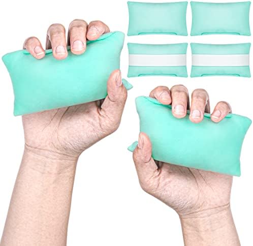 Sosation 6 Pcs Palm Grip Protector Hand Contracture Cushion with Elastic Band Sweat Resistant Soft Washable Hand Palm Protector Physical Therapy Exercisers for Right Left Finger