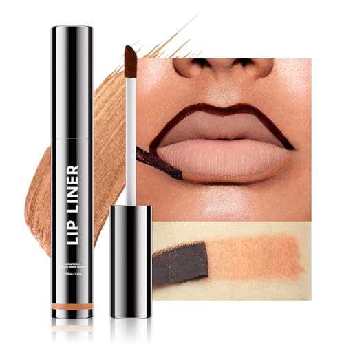 OETUIOW Lip Stain, Lip Liner Stain, Peel Off Lip Liner Tattoo, Long Lasting Lip Stain Waterproof for Women Girls All Skin Types, Transfer-Proof & Natural (Cocoa)