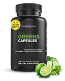 Livingood Daily Greens Capsules (120 Vegetarian Capsules) - Super Greens Supplement with Spirulina, Chlorella, Broccoli, Spinach for Energy, Digestive, & Gut Health - Fruit & Vegetable Supplements