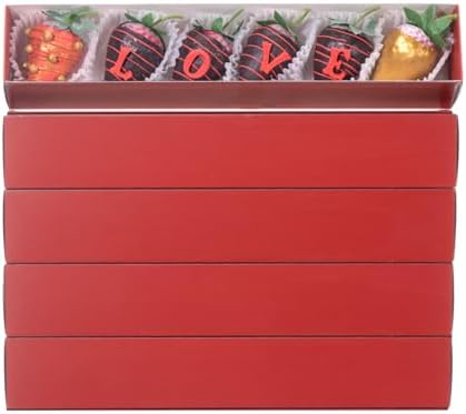 15Pack 12x2¼x2 Inches Chocolate Covered Strawberries Boxes for 6 Macaron boxes Chocolate Truffle Boxes Cookies boxes Bakery Boxes with Clear Window