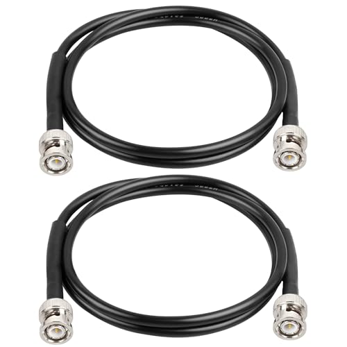 BNC Male to BNC Male Coax Cable, 50 Ohm RG58 Coaxial Cable with BNC Connectors, 3ft (2Pcs)