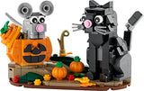 Lego Halloween Cat & Mouse 40570 Building Kit, Whimsical Halloween Décor with Adorable Cat, Mouse, and Pumpkin Toys, Halloween Toy