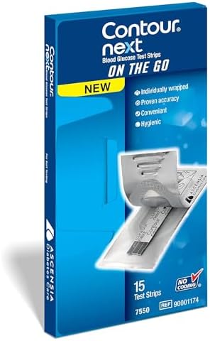 CONTOUR NEXT Blood Glucose Test Strips for Diabetes, 15 Count