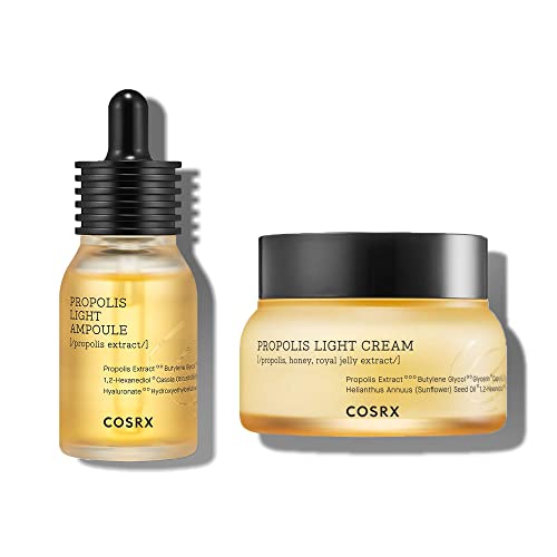 COSRX Glowing Honey Skin Duo- Propolis 73.5% Ampoule + Propolis 64.5% Cream, Ultimate Glow Boosting Set for Dry and Sensitive Skin, Honey Radiance, Korean Skin Care