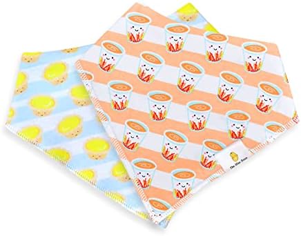 The Wee Bean Organic Cotton Bandana Bibs 2pcs Set, Baby Bandana Drool Bibs for Boys Girls Unisex, Teething and Drooling