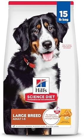 Hill's Science Diet Large Breed, Adult 1-5, Large Breed Premium Nutrition, Dry Dog Food, Chicken & Barley, 15 lb Bag