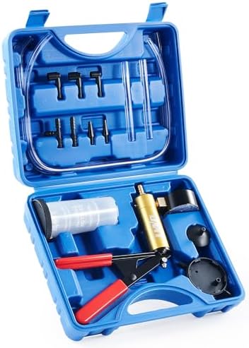 Orion Motor Tech Brake Bleeder Kit with Hand Vacuum Pump and Adapters, Brake Bleeding Kit for Brake Fluid Power Steering Fluid More, Vacuum Brake Bleeder Pump with Pressure Gauge