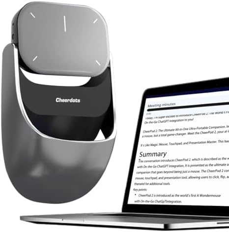 2025 AI Mouse Voice Recorder[No Subscription] with Touchpad Detachable&Air Operation PowerPoint Presentations Remote Transcribe&Summarize by AI, Office&Meetings for Mac, for Windows