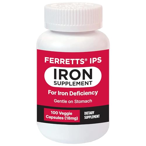 Ferretts Iron Supplement Capsules 18mg (IPS) - 100-Day Supply of Gentle Iron Supplement for Women & Men - Non-Constipating Iron Supplement for Anemia