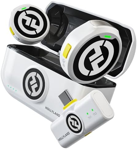 Hollyland Lark M2 Wireless Lavalier Microphone for iPhone15/16& Android, USB C Mini Lapel Microphone Wireless, 1000ft Range, Hi-Fi Audio, Noise Cancellation, 30H Battery for Video Recording, Streaming