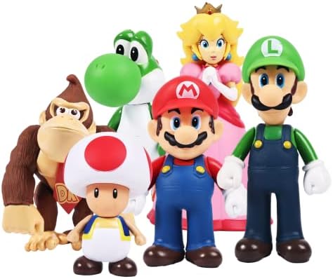 6 pcs/Set Mario Figures Toy - Mario & Luigi Figurines – Yoshi & Mario Bros Action Figures （5 inch）