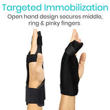 Vive Boxer Finger Splint Brace- Supports Pinky, Ring, Middle Metacarpals and Knuckles - Right or Left Adjustable Hand Brace - Straightening for Trigger Finger, Injury, Fracture, Broken, Tendonitis (9 inch)