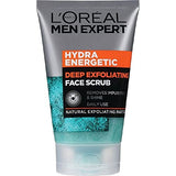 L'Oreal Paris Men Expert Face Scrub, Hydra Energetic Deep Exfoliating Face Wash for Men 100 ml