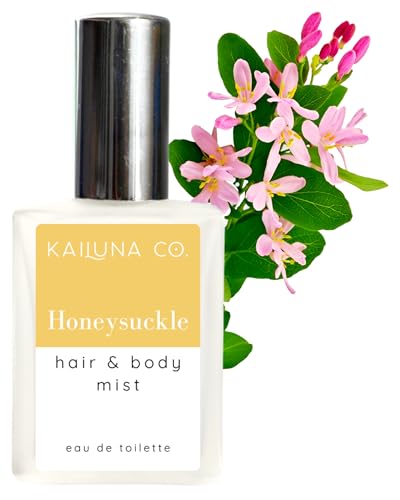 Honeysuckle Natural Hair & Body Mist Spray, Pure Essential and Fragrance Oils, Alcohol-Free, Handmade in California, 0.5Fl Oz